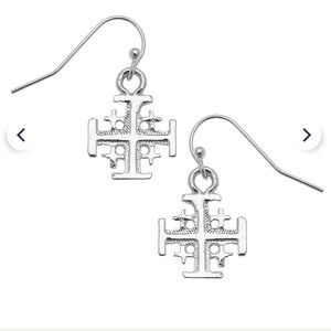 Susan Shaw Silver Cross Dangle Earrings